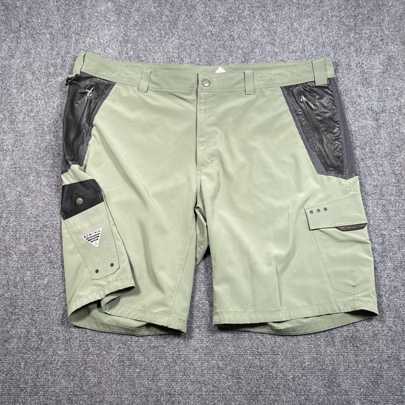 Columbia PFG Olive Green Fishing Shorts Men's 44 (10L) Skinning Pocket - Picture 1 of 8